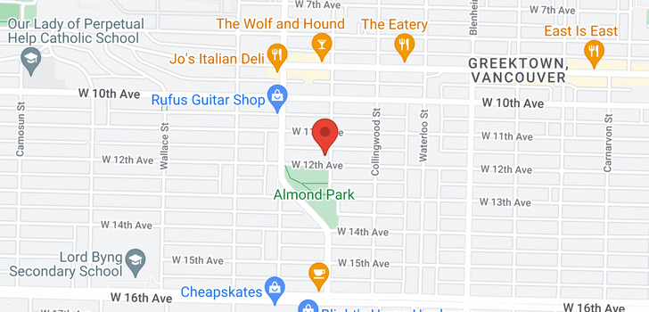 map of 3605 W 12TH AVENUE